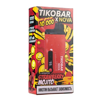 MK Одноразовая Электронная Сигарета TIKOBAR Nova Strawberry Mojito (Клубничный Мохито) 10000 Затяжек