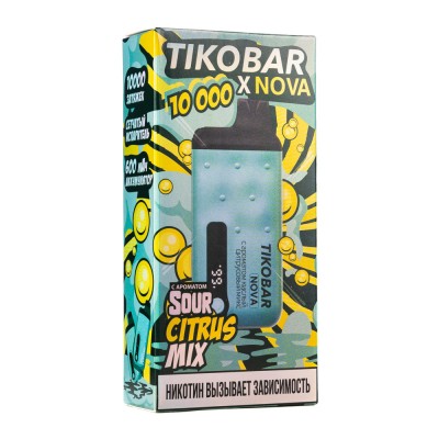 MK Одноразовая Электронная Сигарета TIKOBAR Nova Sour Citrus Mix (Кислый Цитрусовый Микс) 10000 Затяжек