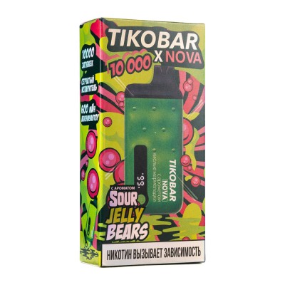 MK Одноразовая Электронная Сигарета TIKOBAR Nova Sour Jelly Bears (Кислые Мармеладки) 10000 Затяжек