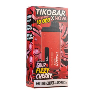 MK Одноразовая Электронная Сигарета TIKOBAR Nova Sour Fizzy Cherry (Кислая Вишневая Шипучка) 10000 Затяжек