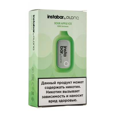 МК Одноразовая электронная сигарета Instabar by Plonq Яблочный Фреш 5000 затяжек