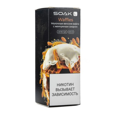 Жидкость SOAK L Waffels (Молочные Венские Вафли С Миндалем) 2% 30 мл PG 50 | VG 50