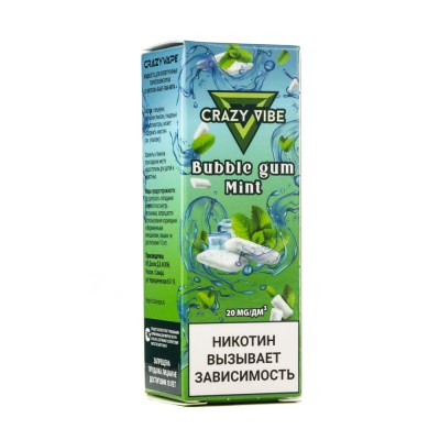 MK Жидкость Crazy Vibe Bubble Gum Mint 2% 10 мл PG 50 | VG 50
